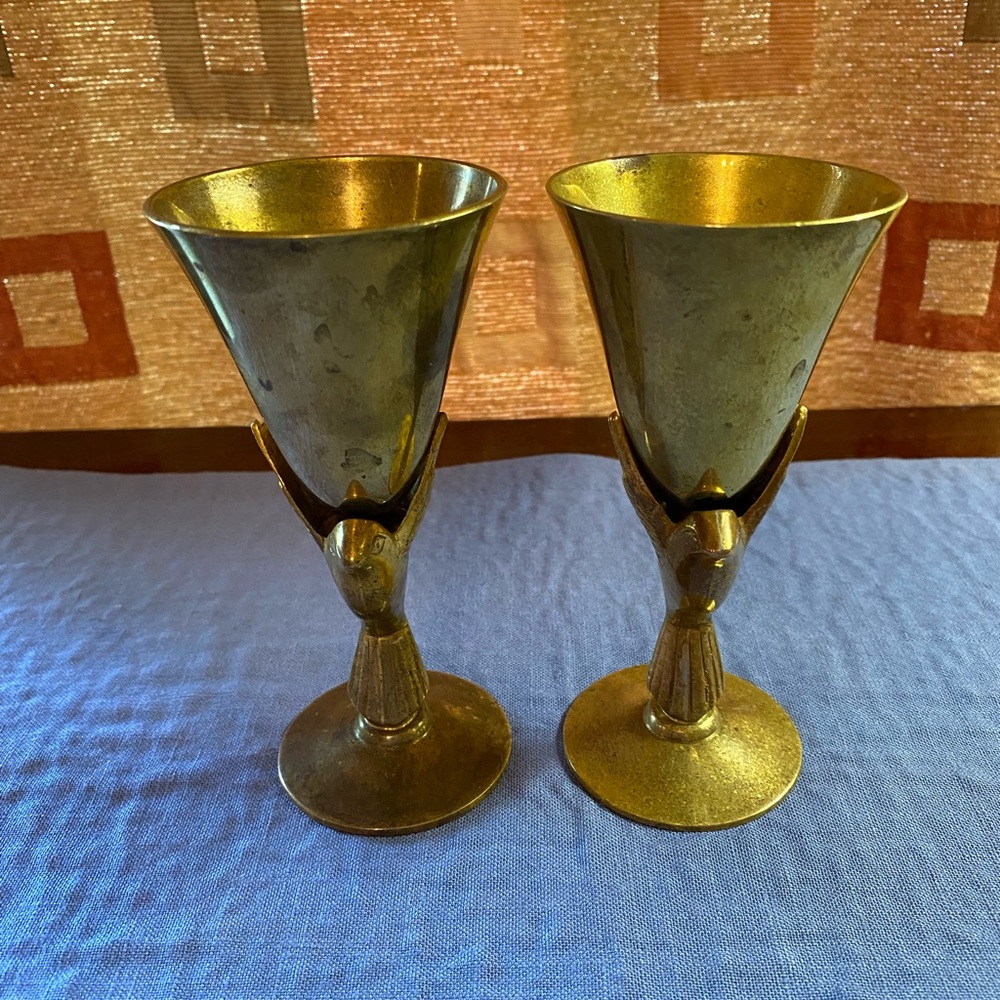 Vintage Brass Goblets